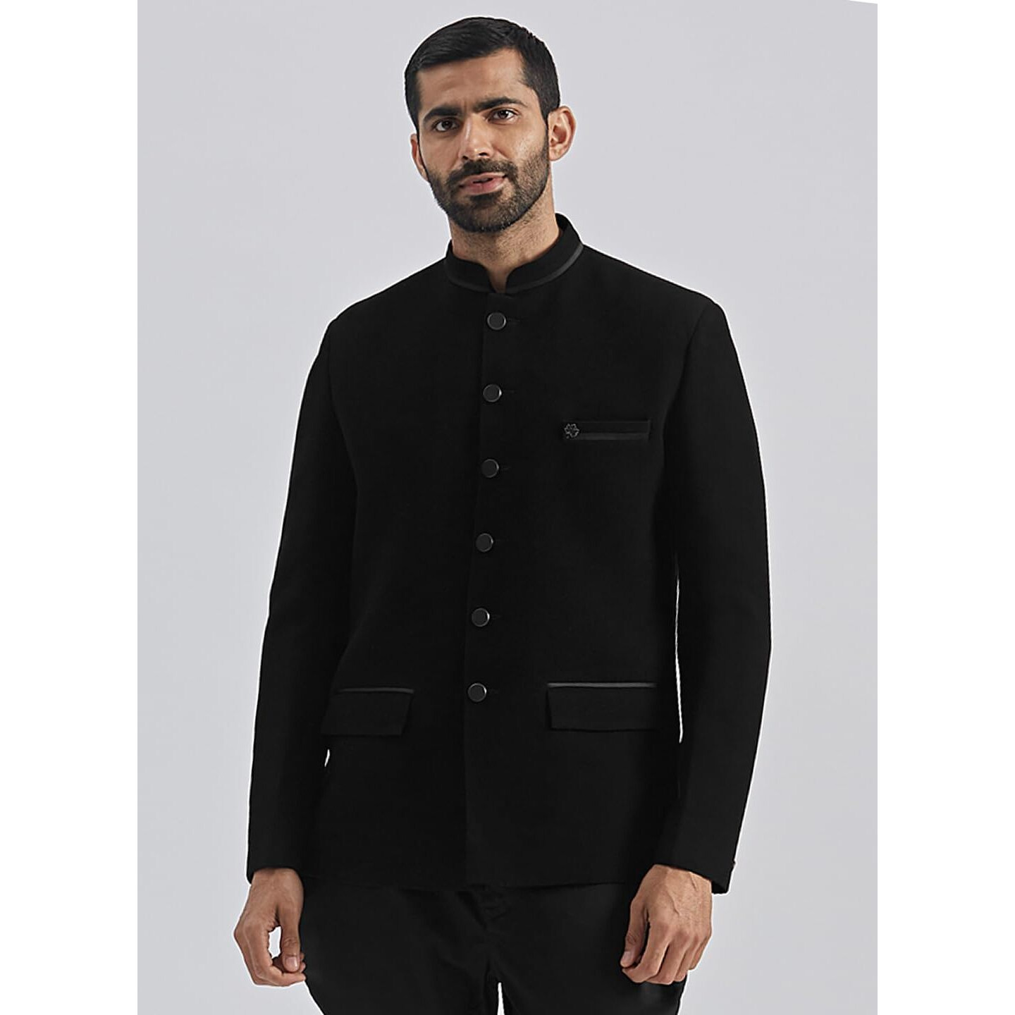 VASTRAMAY Men's Black - Jodhpuri, Sutting Fabric Solid Jodhpuri For Men, Traditional Indian Wear for Weddings & Festivals