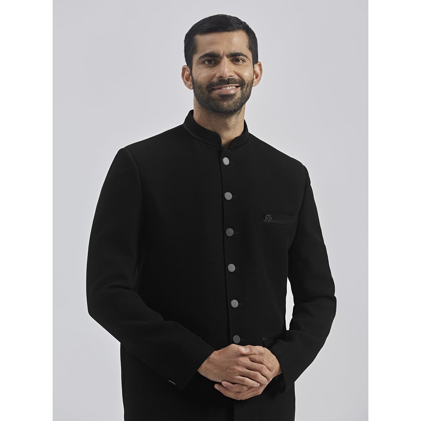VASTRAMAY Men's Black - Jodhpuri, Sutting Fabric Solid Jodhpuri For Men, Traditional Indian Wear for Weddings & Festivals