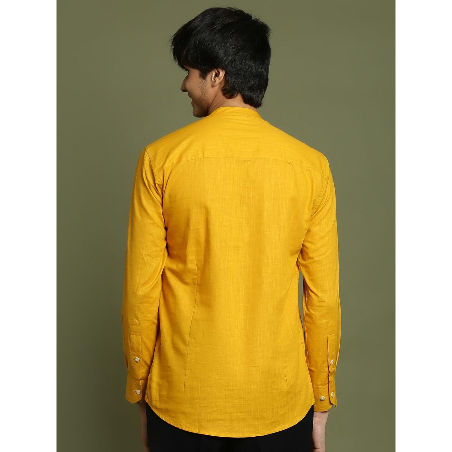 VASTRAMAY YUVA Boys' Mustard Short Kurta_VYUVBXK015MD_36L