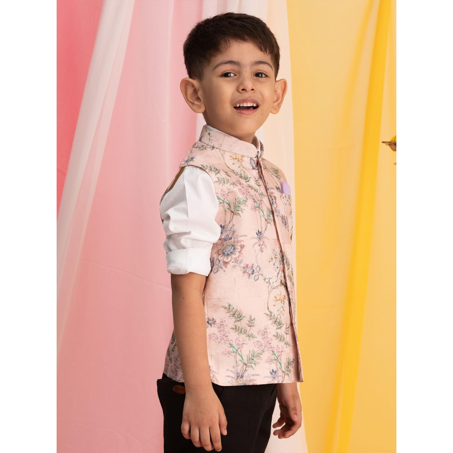 VASTRAMAY Boys' Pink Nehru Jacket_VASBJ137_36