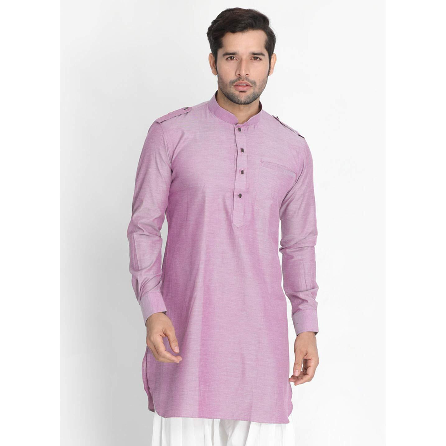 VASTRAMAY Men's Purple Cotton Kurta_VASMMK003PU_36