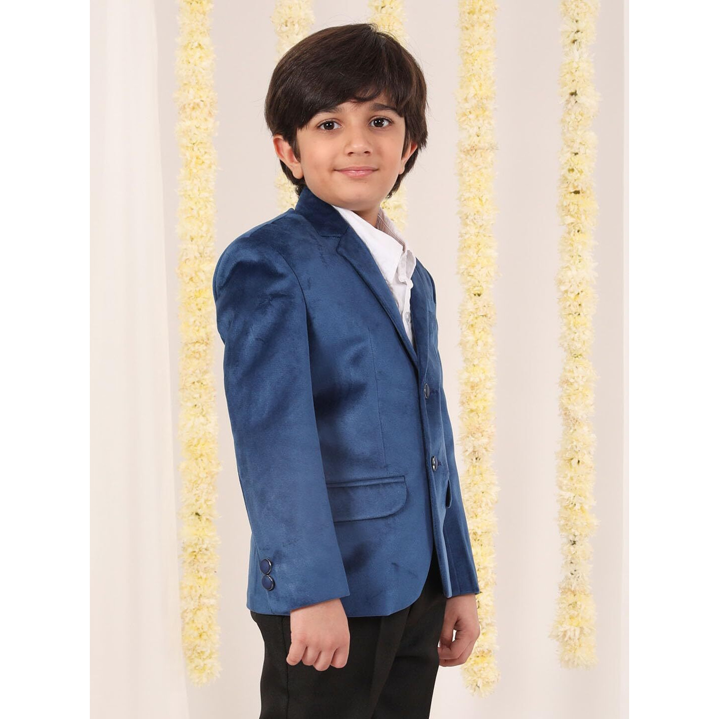 VASTRAMAY Boys' Navy Blue Blazer, Single Breasted_VASBCT025NB_34