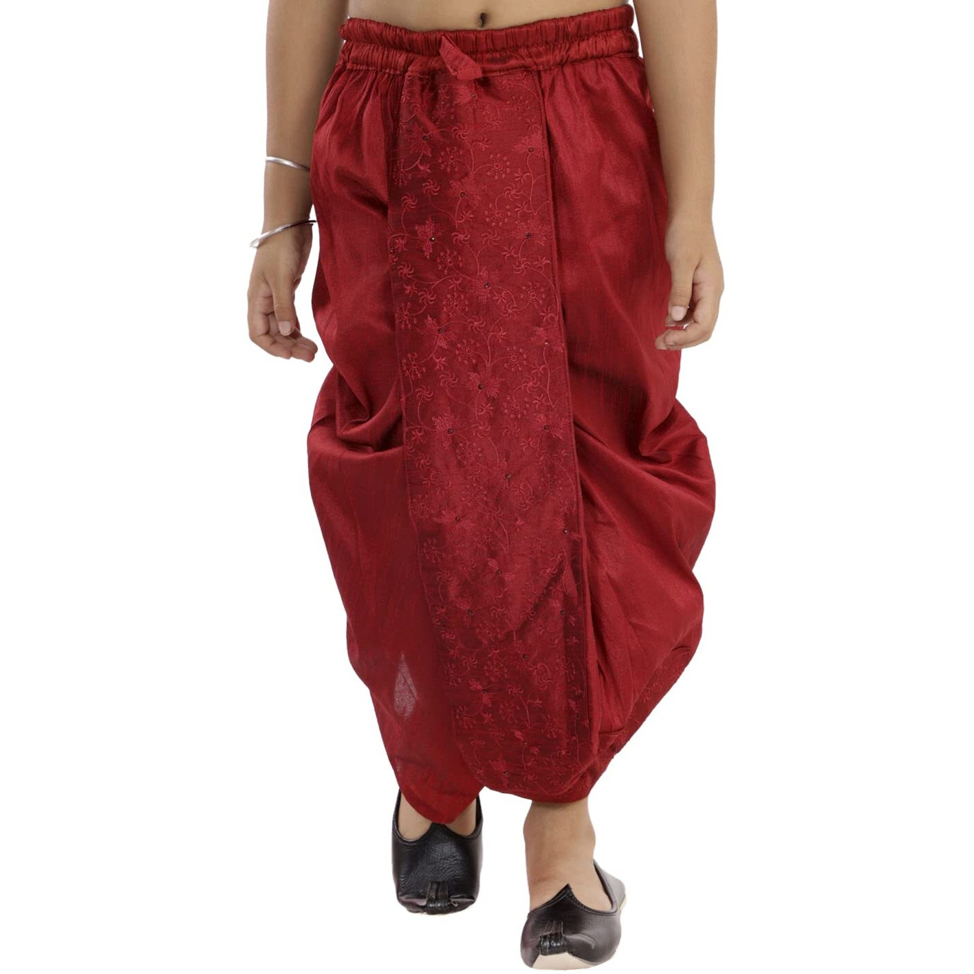 VASTRAMAY Boys' Maroon Traditional Embroidered Dhoti_VASBDT008MA_26