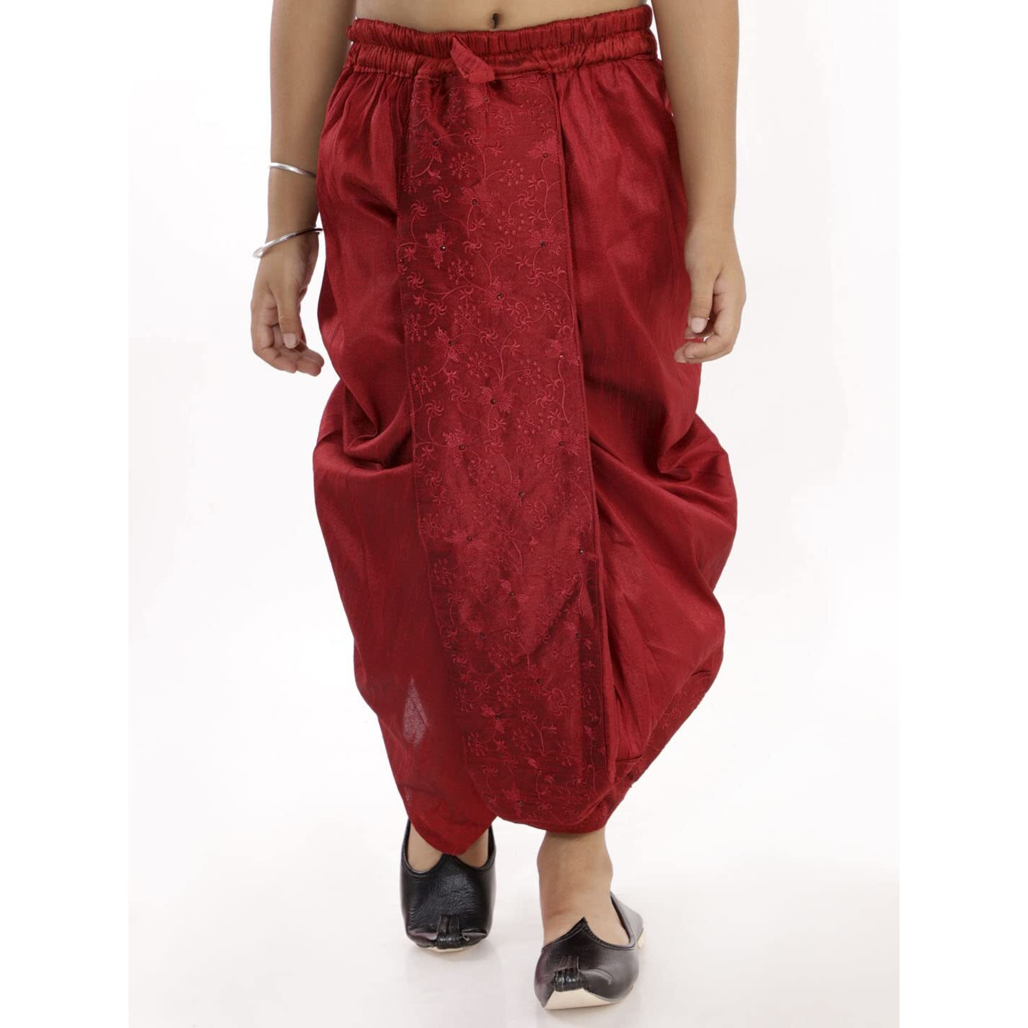 VASTRAMAY Boys' Maroon Traditional Embroidered Dhoti_VASBDT008MA_26