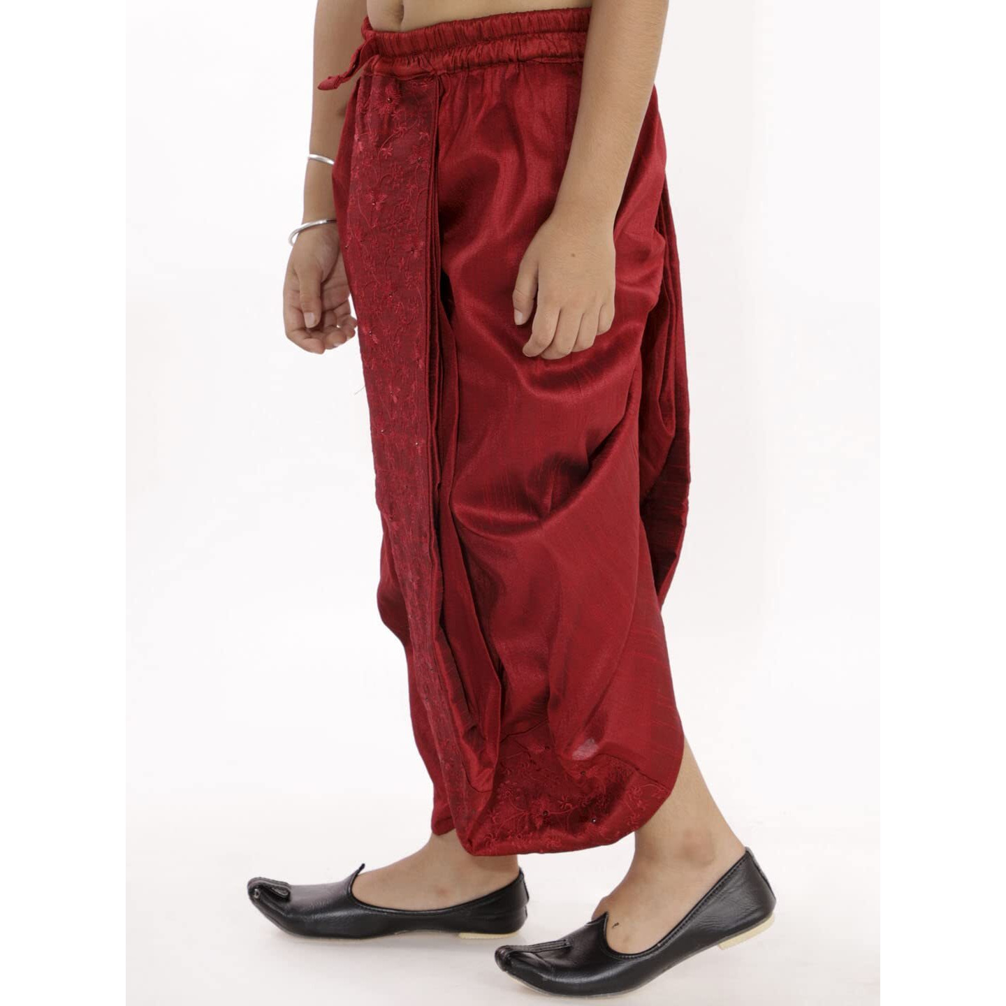 VASTRAMAY Boys' Maroon Traditional Embroidered Dhoti_VASBDT008MA_26