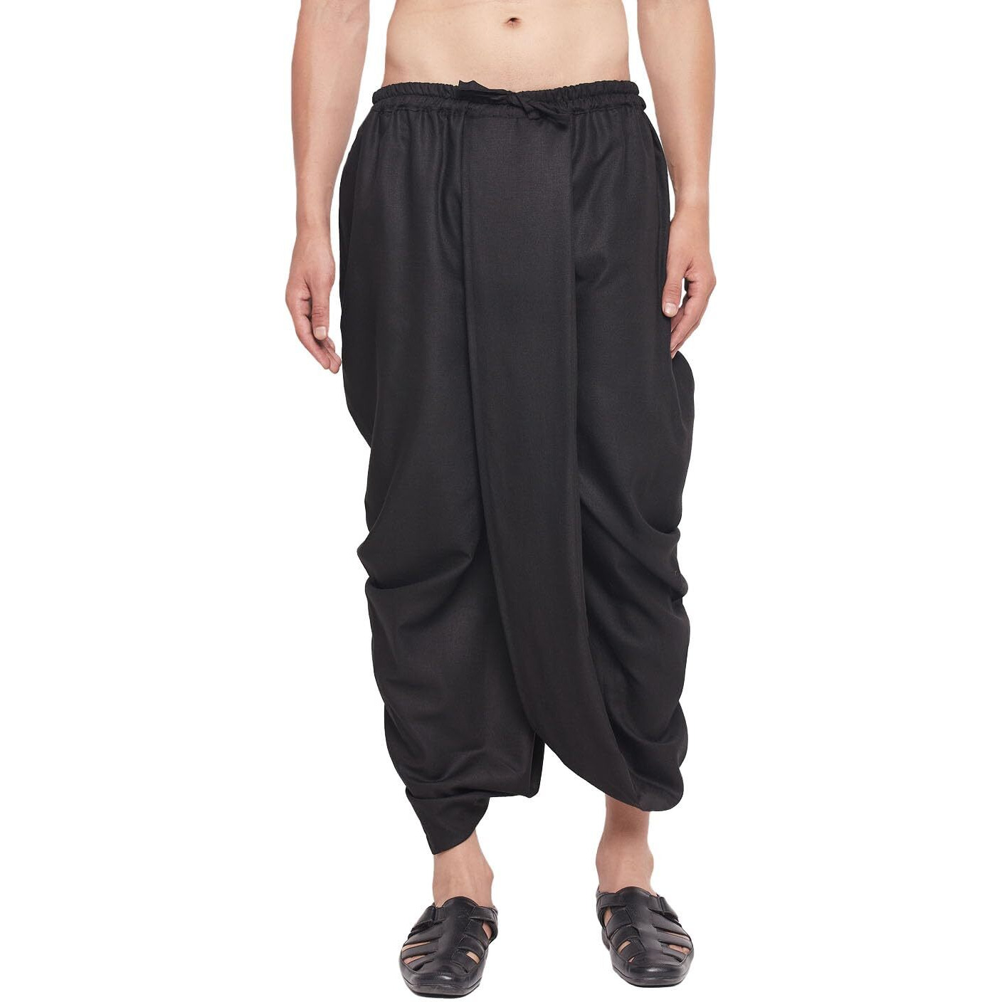 VASTRAMAY Men's Black Dhoti_VASMDT012BL_40