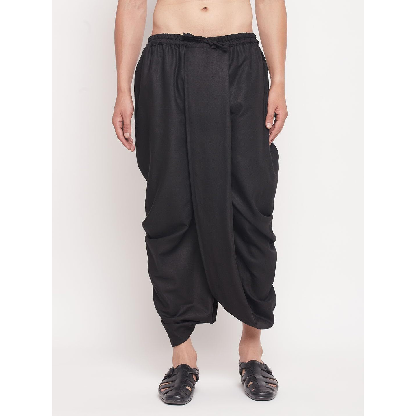 VASTRAMAY Men's Black Dhoti_VASMDT012BL_40
