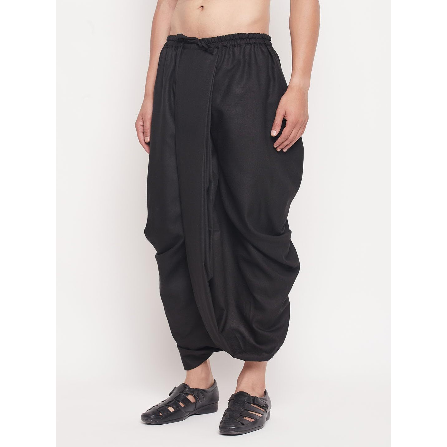 VASTRAMAY Men's Black Dhoti_VASMDT012BL_40