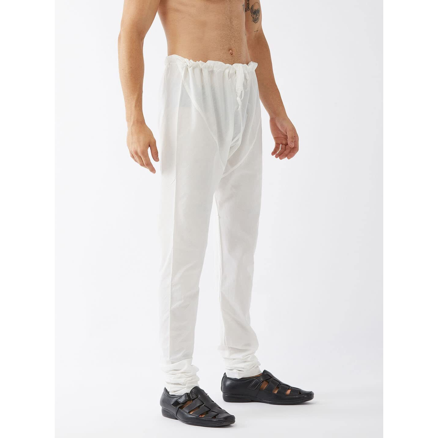 VASTRAMAY Men's White Cotton Blend Pyjama_VASMPLBWH_36