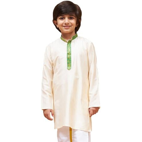 VASTRAMAY Boys' Cream Kurta_VASBK150GN_30