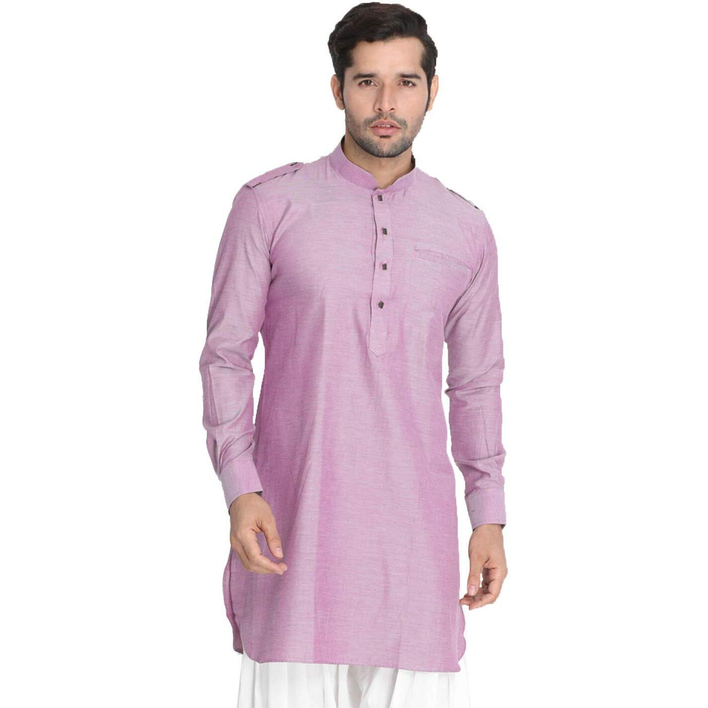 VASTRAMAY Men's Purple Cotton Kurta_VASMMK003PU_38