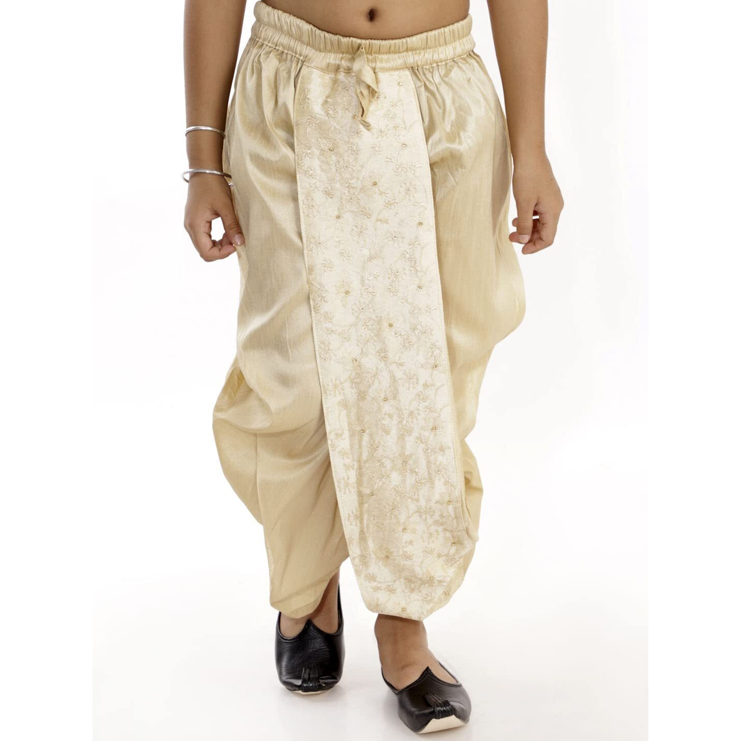VASTRAMAY Boys' Gold Traditional Embroidered Dhoti_VASBDT008GO_28