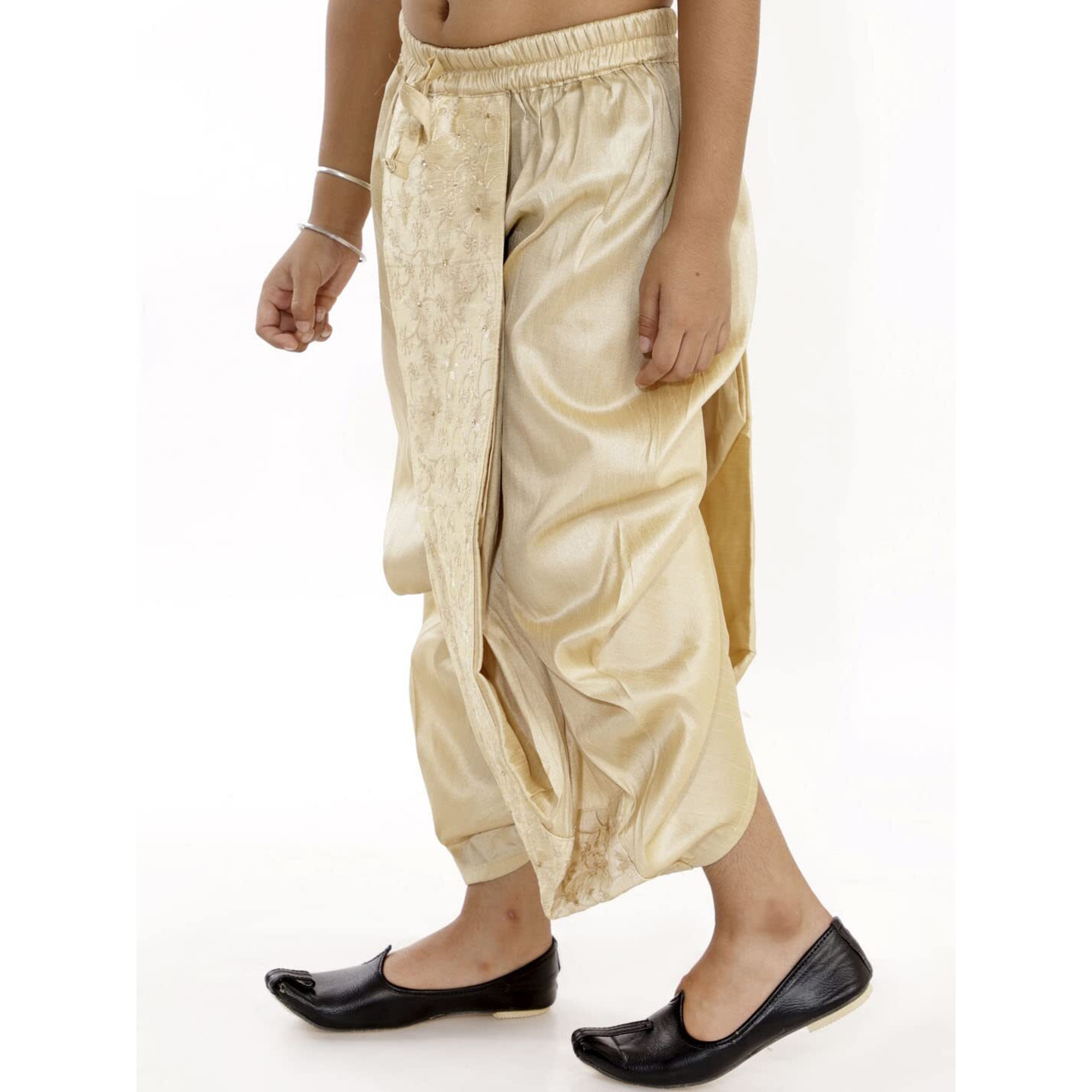VASTRAMAY Boys' Gold Traditional Embroidered Dhoti_VASBDT008GO_28