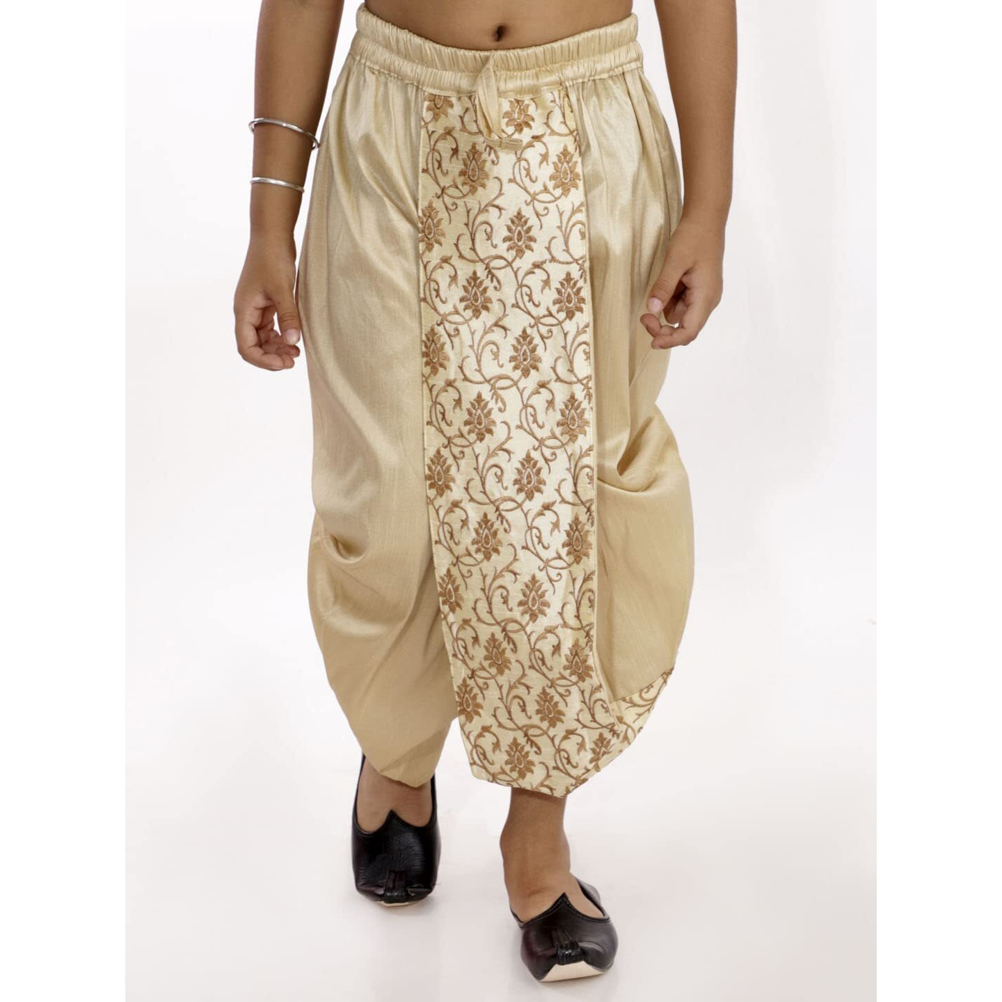 VASTRAMAY Boys' Gold Traditional Embroidered Dhoti_VASBDT006GO_22