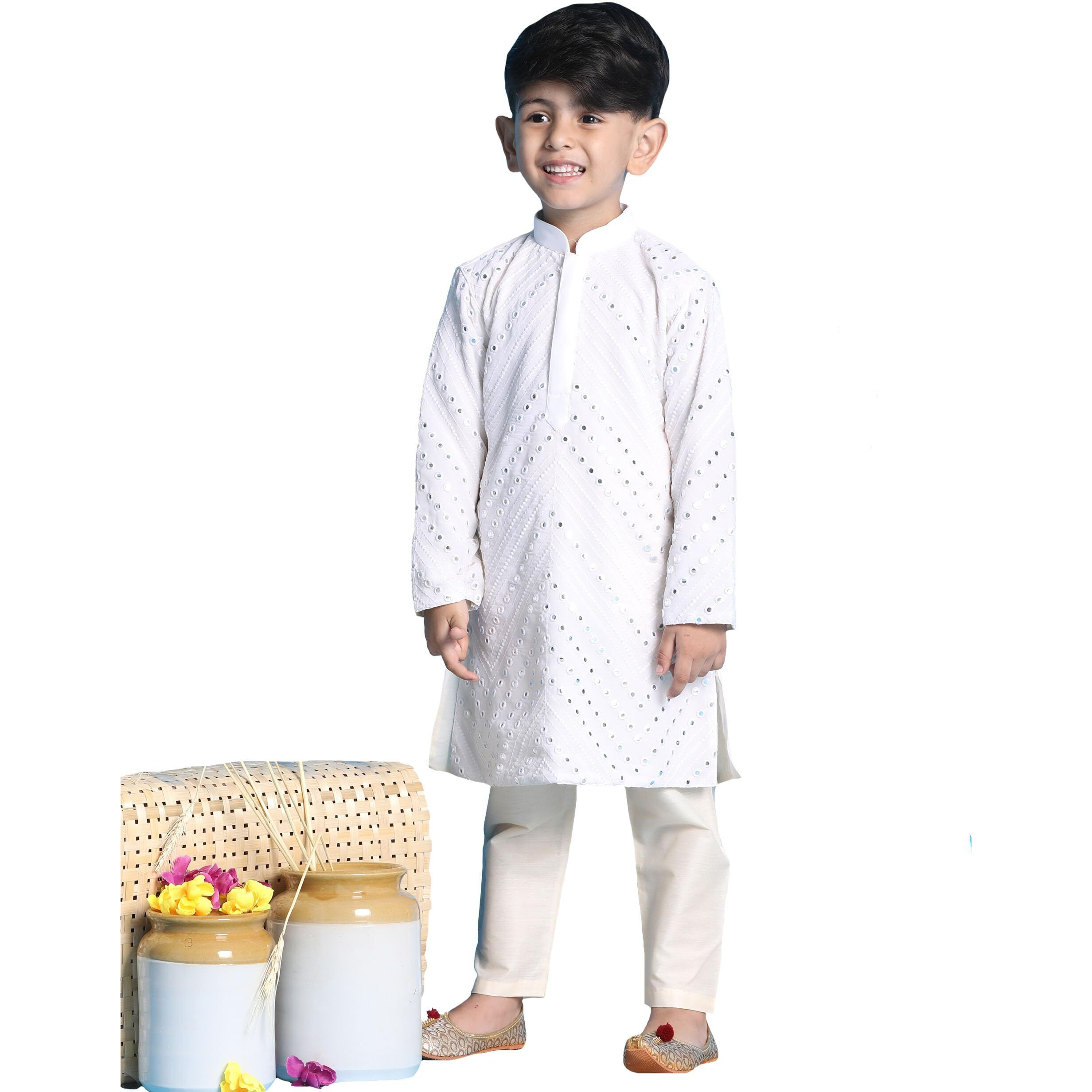 VASTRAMAY SHRESTHA Boys' White Kurta Pyjama Set_VASBK133WHnVPWH_32