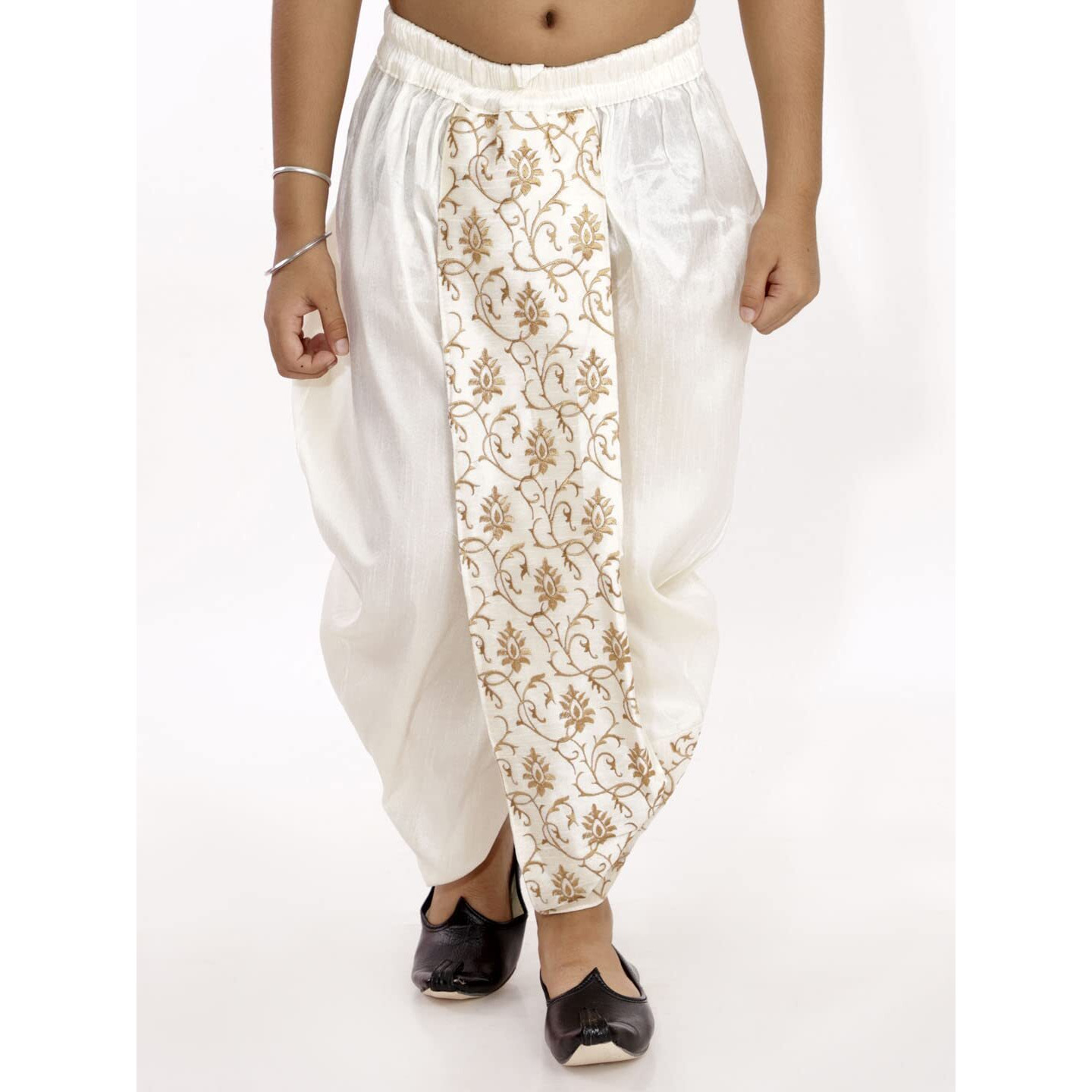 VASTRAMAY Boys' Cream Traditional Embroidered Dhoti_VASBDT006CR_22