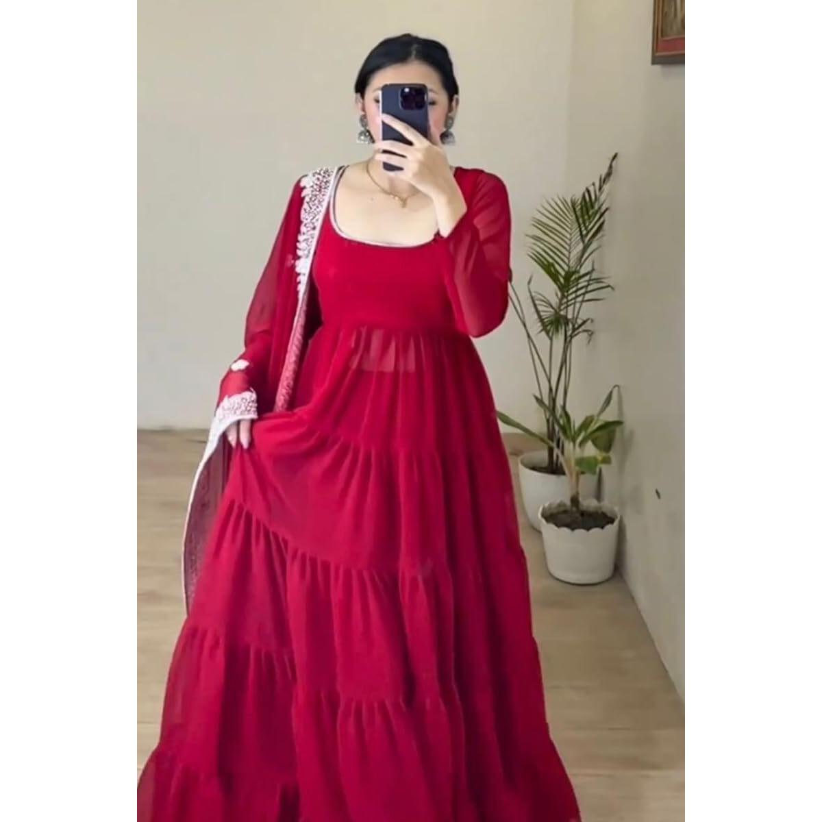 Wedani Georgette Embroidedred Anarkali Dress for Women