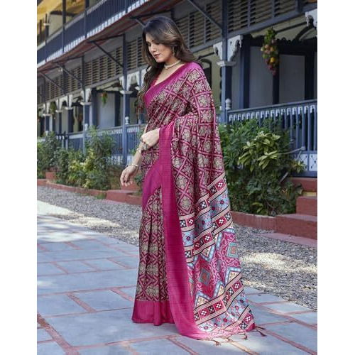 Yashika Women's Printed Art Silk Women Saree Kanjivaram Saree with Blouse Material |saree for Women | Saree | New Sari | Latest Saree (AZ-YS-P1-KAPALI PINK JHALAR)