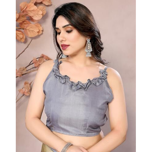 Yashika Women's Printed Kalamkari Art Silk Saree With Tassels and Unstitched Blouse Material (AZ-YS-P1-VAYU GREY JHALAR)