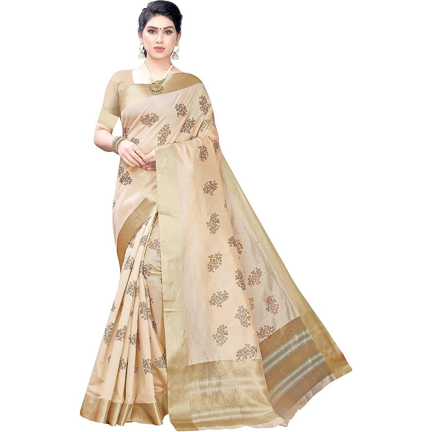 Yashika Woven Silk Ready to wear Saree (Zigzag Pink_White_Free Size)