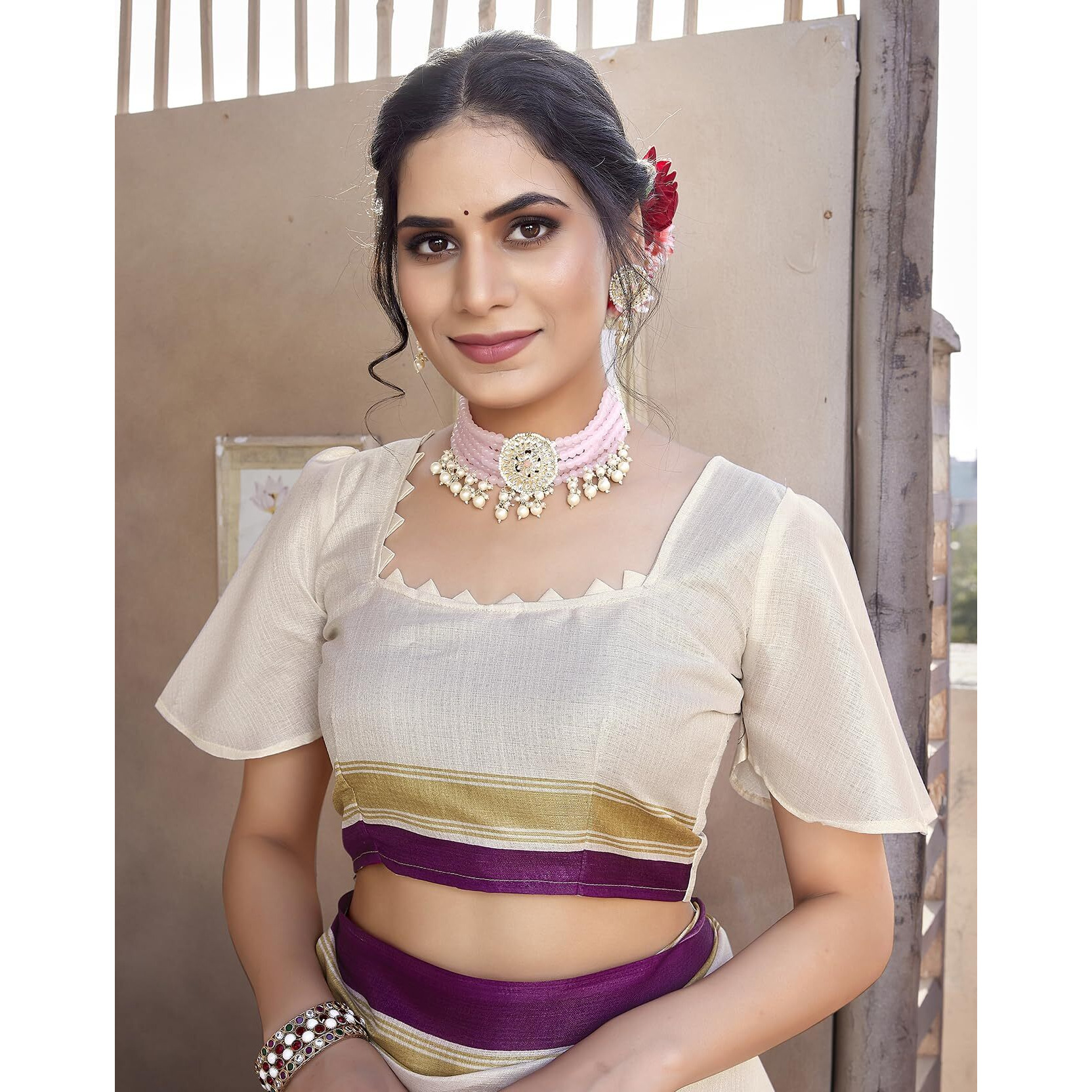 Yashika Women's Art Silk Saree Printed Saree With Unstitched Blouse Material - Suitable For All Indian Occasions and Festivals (AZ-YS-OG-KALAMKARI 11 PURPLE)