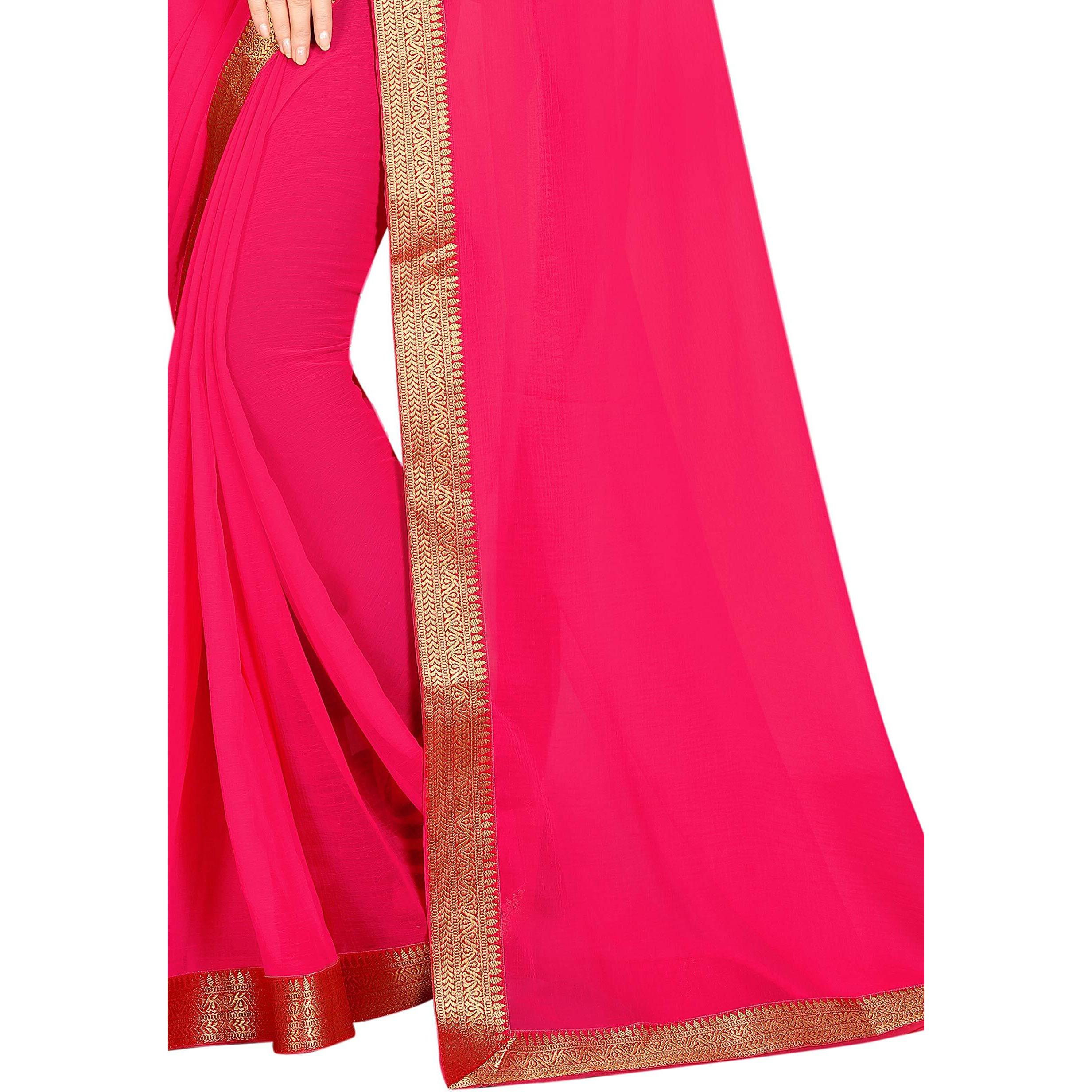 Yashika Women georgette Sarees Pink Red SDPL-KIA PINK RED