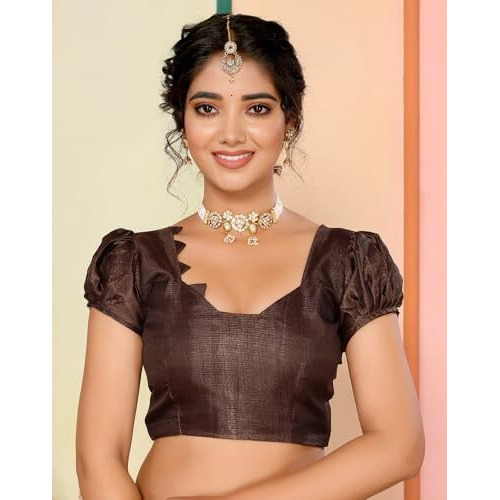 Yashika Women's Art Silk Printed with Tassels Unstitched Blouse Material Stylish Party Casual Wear Traditional Trendy Saree (AZ-YS-P1-KRIPA-Parent_Orange)