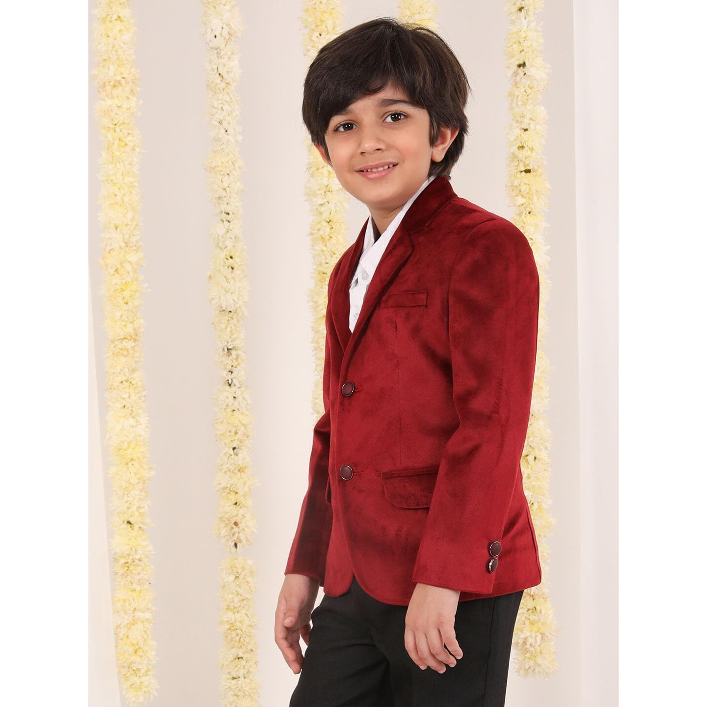 VASTRAMAY Boys' Maroon Blazer, Single Breasted_VASBCT025MA_26