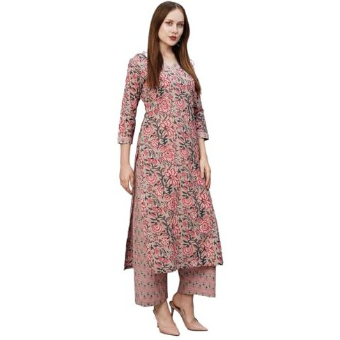 Wedani Cotton Digital Printed Kurta Set for Womens (in, Alpha, S, Regular, Multi) Multicolour