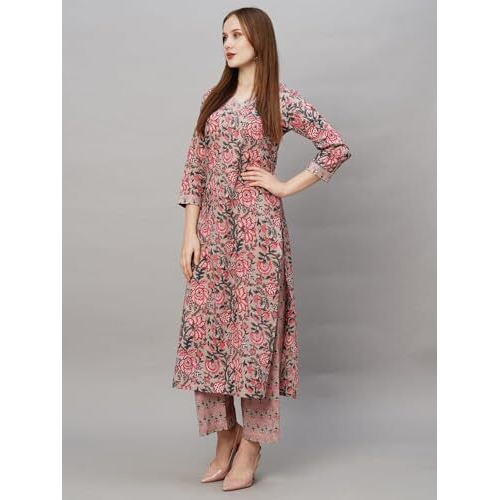 Wedani Cotton Digital Printed Kurta Set for Womens (in, Alpha, S, Regular, Multi) Multicolour