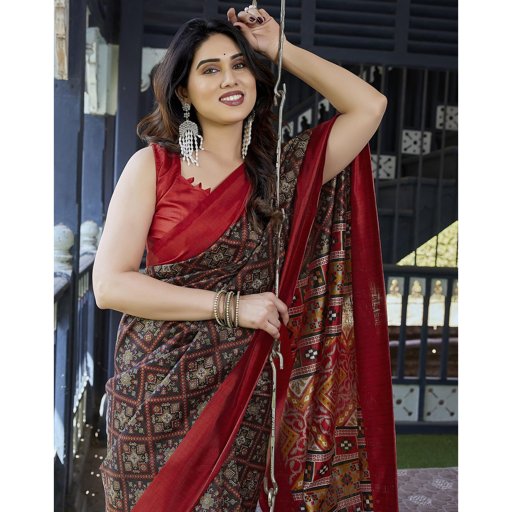 Yashika Women's Printed Art Silk Women Saree Kanjivaram Saree with Blouse Material |saree for Women | Saree | New Sari | Latest Saree (AZ-YS-P1-KAPALI BLACK JHALAR)
