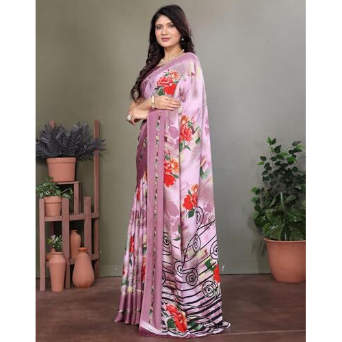 Yashika Women's Tussar Silk Printed Saree With Blouse Material |saree for Women | saree collection 2025 | New Sari | Latest Saree (AZ-YS-P1-ASHIKA PINK)