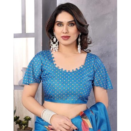 Yashika Women's Printed Art Silk Women Saree Kanjivaram Saree with Blouse Material |saree for Women | Saree | New Sari | Latest Saree (AZ-YS-P1-DENISHA BLUE JHALAR)