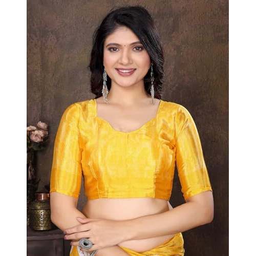 Yashika Women's Tussar Silk Printed Saree With Blouse Material |saree for Women | saree collection 2025 | New Sari | Latest Saree (AZ-YS-P1-HASINA YELLOW)