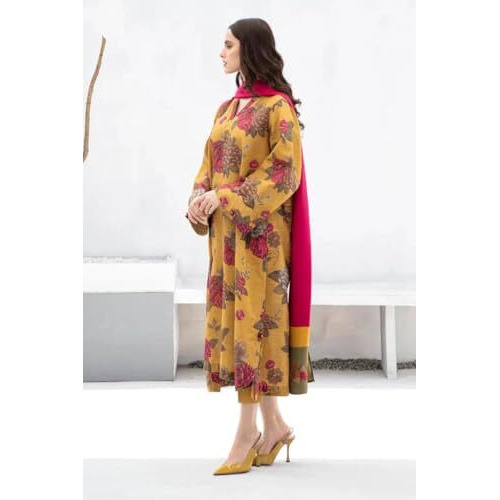 ANNI DESIGNER Women's Rayon Viscose Printed Straight Kurta with Pant & Dupatta (Alim Yellow_XXL_Yellow_XX-Large)