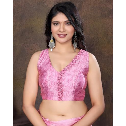 Yashika Women's Tussar Silk Printed Saree With Blouse Material |saree for Women | saree collection 2025 | New Sari | Latest Saree (AZ-YS-P1-SHAHINA PINK)