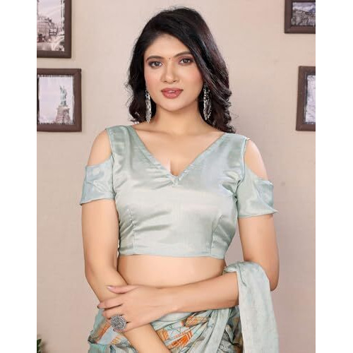 Yashika Women's Tussar Silk Printed Saree With Blouse Material |saree for Women | saree collection 2025 | New Sari | Latest Saree (AZ-YS-P1-SOHALI LIGHT GREEN)