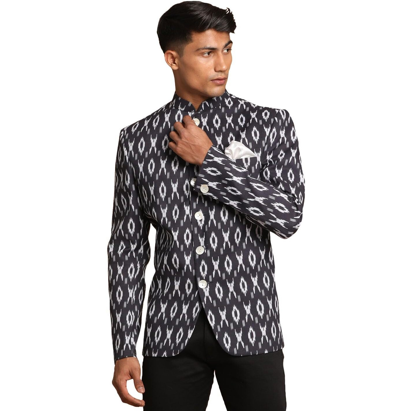 VASTRAMAY Men's Black Jodhpuri_VASMJP012BL_42