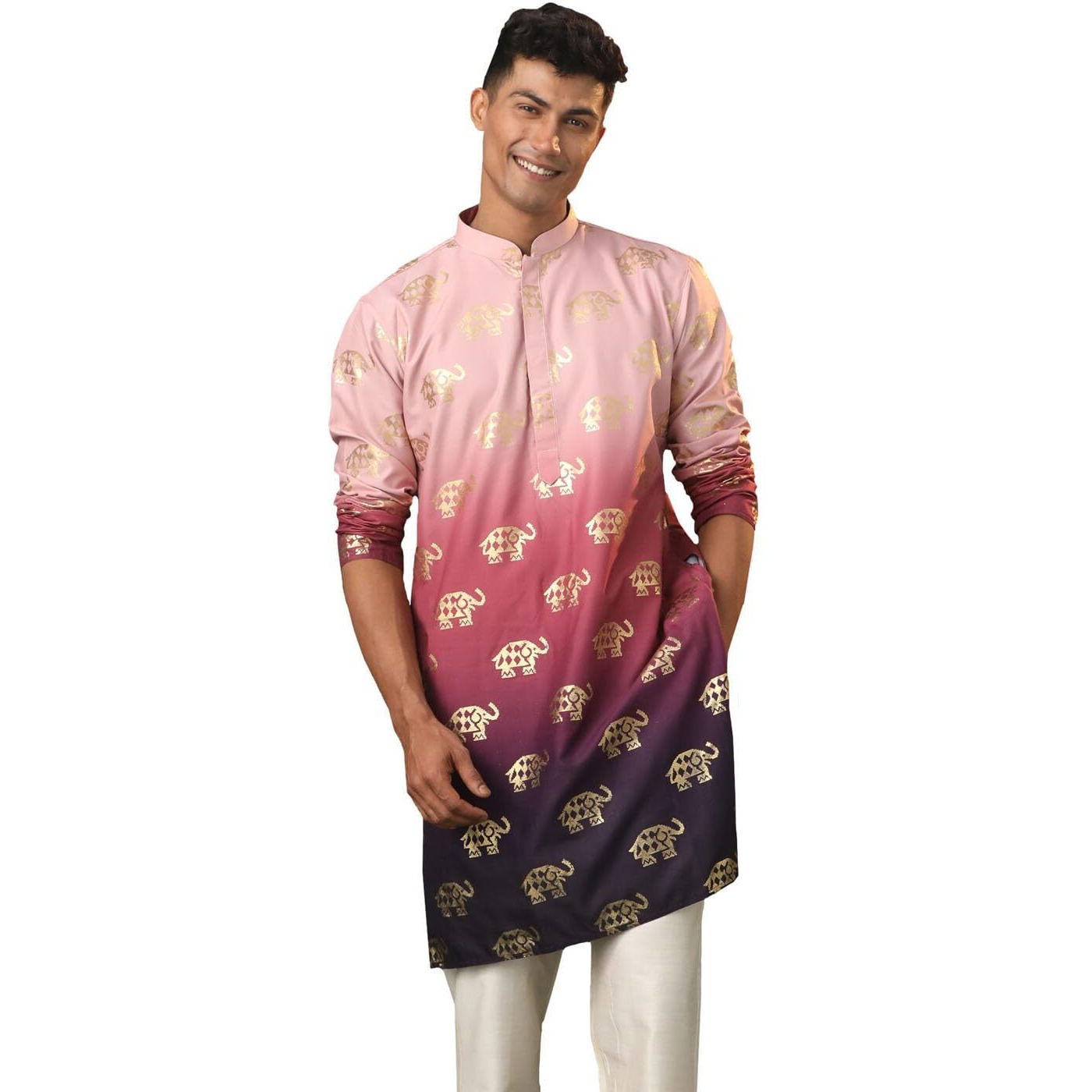 VASTRAMAY Men's Purple Rayon Kurta_VASMK290_38