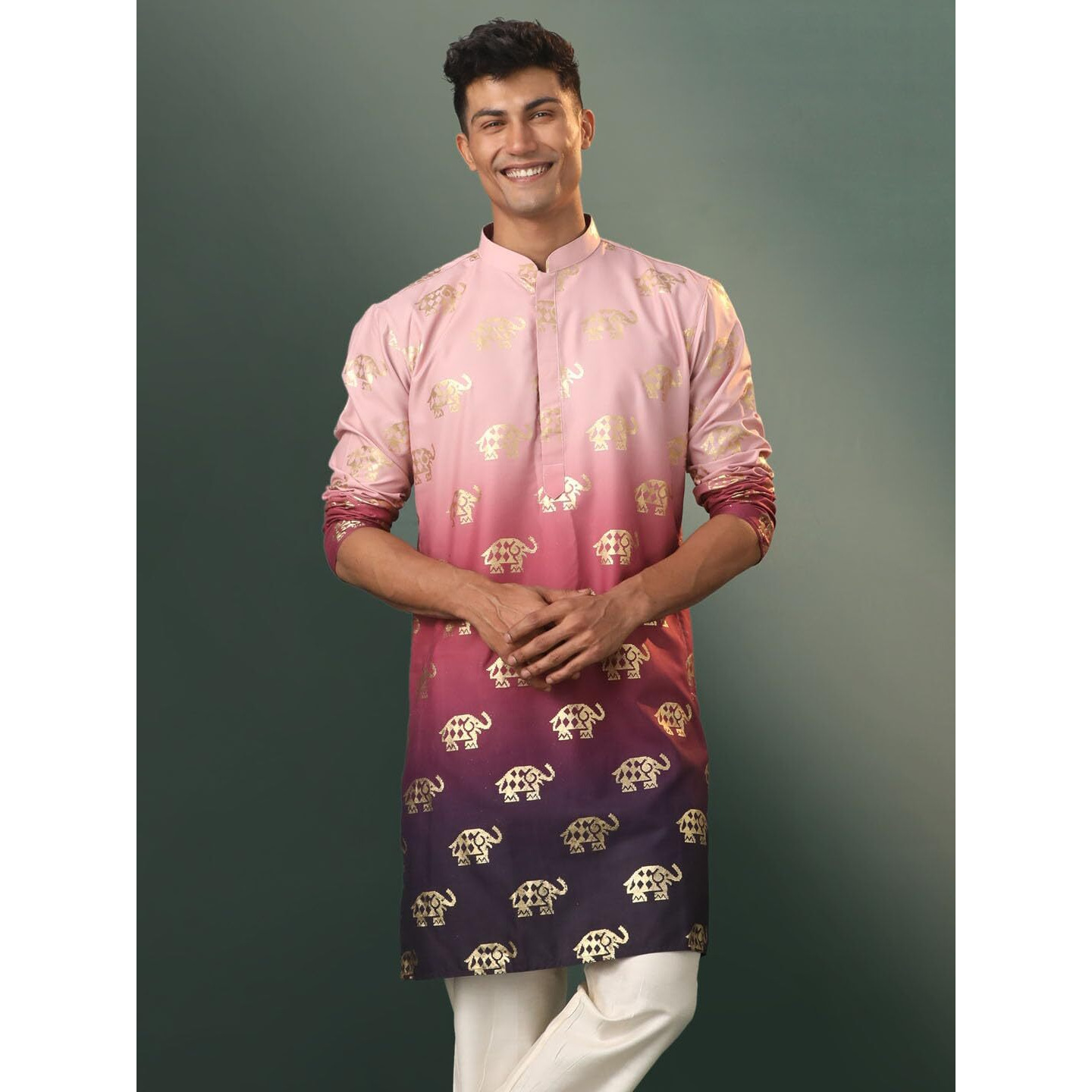 VASTRAMAY Men's Purple Rayon Kurta_VASMK290_38