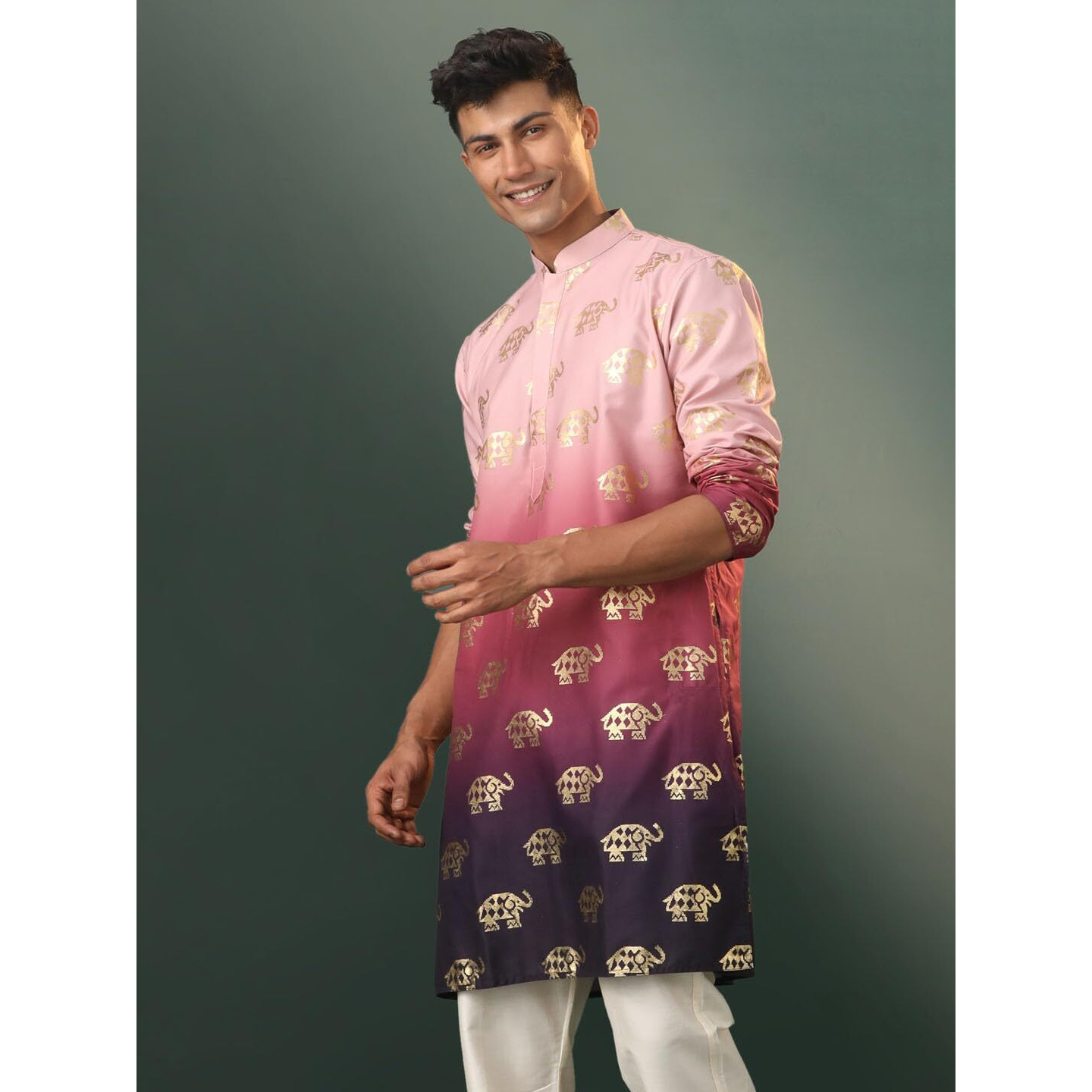 VASTRAMAY Men's Purple Rayon Kurta_VASMK290_38