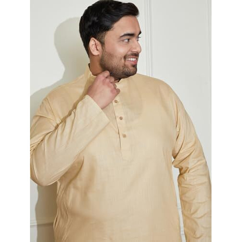 VASTRAMAY Mens Ethnic Kurta  Stylish & Comfortable for All Occasions Beige