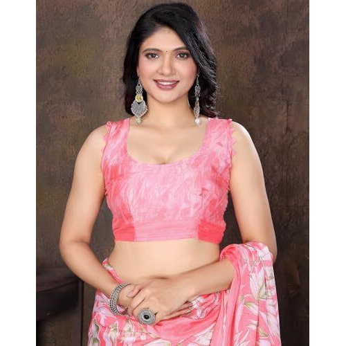 Yashika Women's Tussar Silk Printed Saree With Blouse Material |saree for Women | saree collection 2025 | New Sari | Latest Saree (AZ-YS-P1-HASINA PINK)