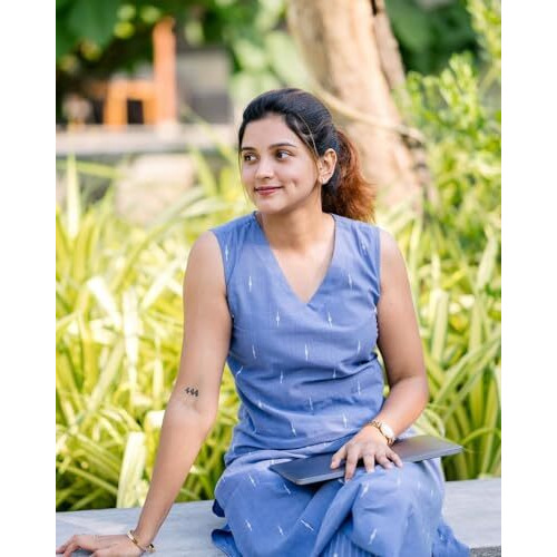 ANNI DESIGNER Women's Rayon Viscose Anarkali Printed Kurta with Pant (Numanta Blue_XL_Blue_X-Large)