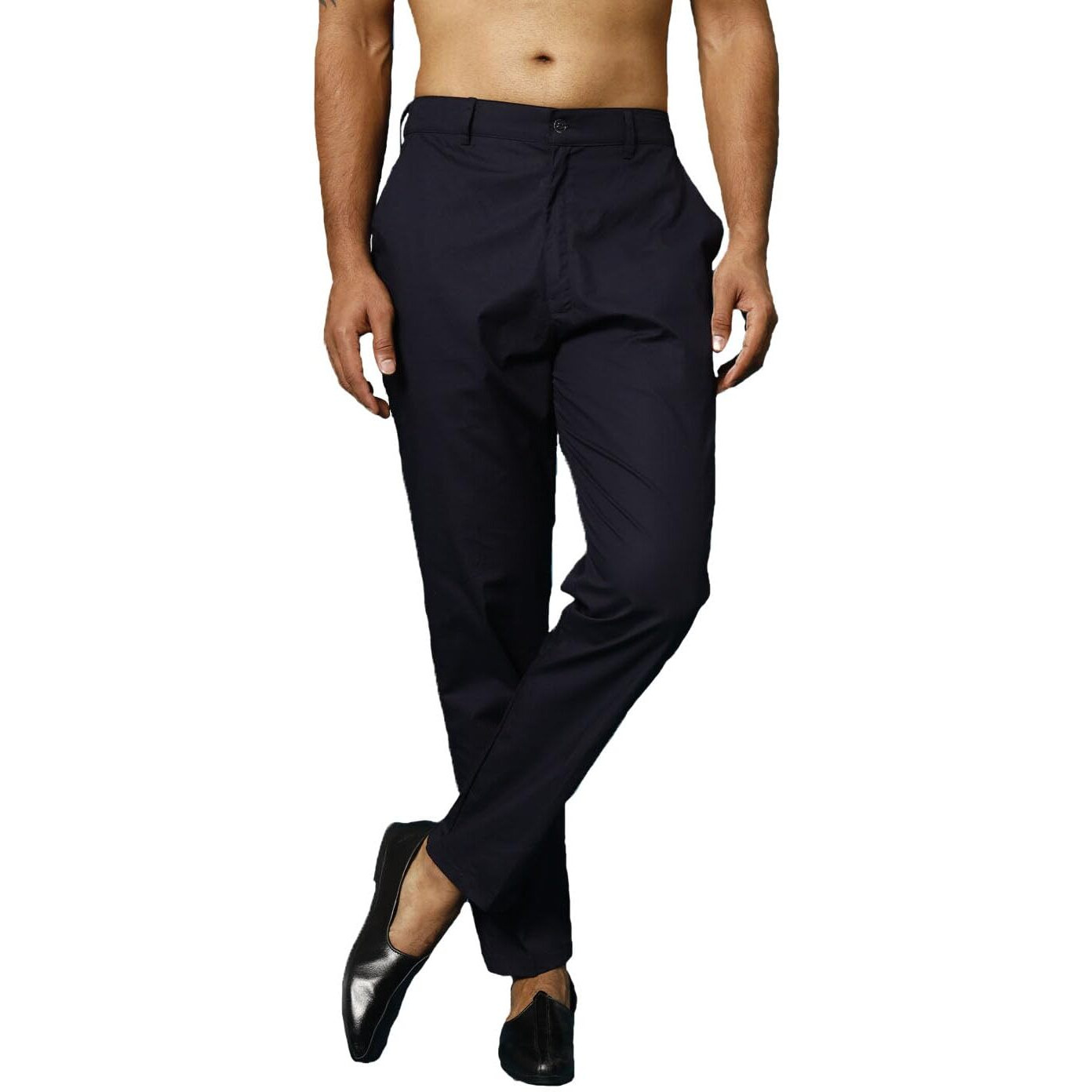 VASTRAMAY Men's Navy Blue Cotton Pant Style Pyjama_VASMPANT007NB_36