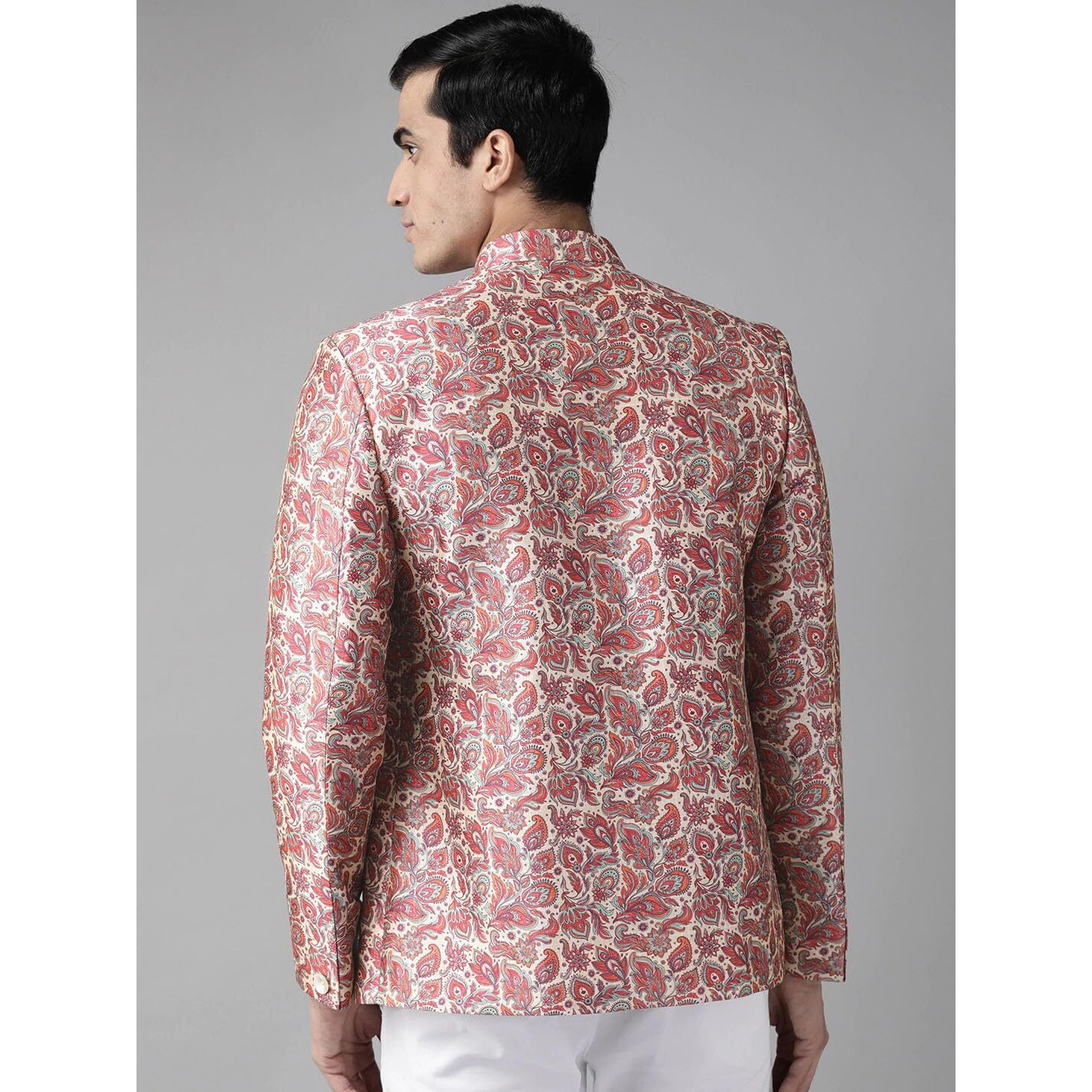 VASTRAMAY Men's Multicolor-Base-Pink Silk Blend Jodhpuri_VASMJP003PN_36