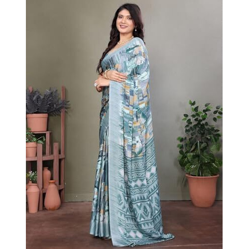 Yashika Women's Tussar Silk Printed Saree With Blouse Material |saree for Women | saree collection 2025 | New Sari | Latest Saree (AZ-YS-P1-NIRMALA RAMA)