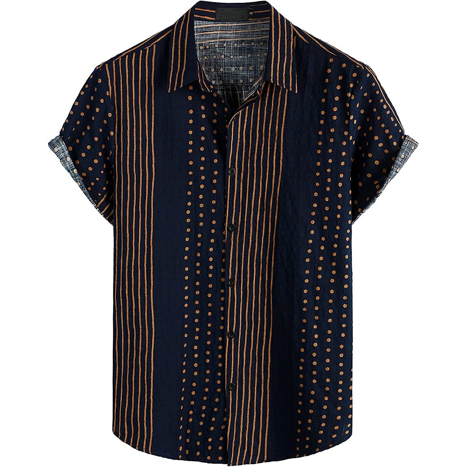 ANNI DESIGNER Men's Cotton Blend Digital Printed Stitched Half Sleeve Shirt (Unis Blue-Nw_M_Blue_Medium)