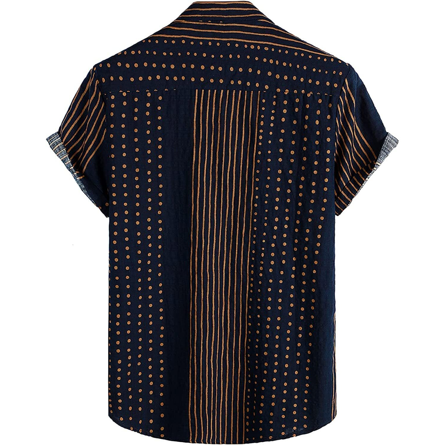 ANNI DESIGNER Men's Cotton Blend Digital Printed Stitched Half Sleeve Shirt (Unis Blue-Nw_M_Blue_Medium)