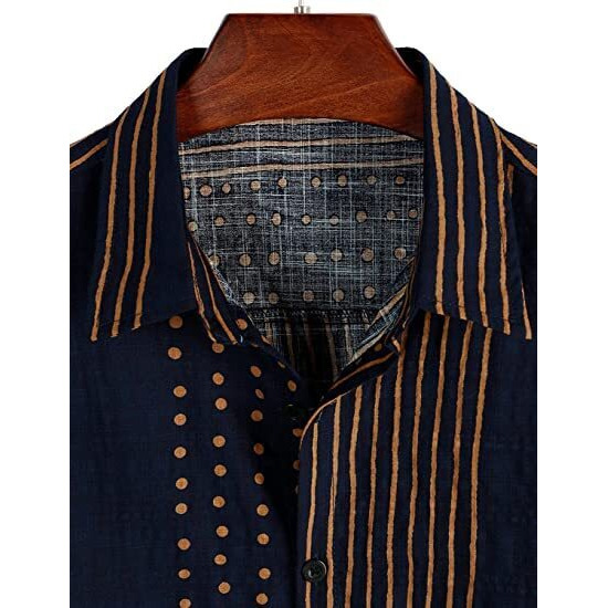 ANNI DESIGNER Men's Cotton Blend Digital Printed Stitched Half Sleeve Shirt (Unis Blue-Nw_M_Blue_Medium)